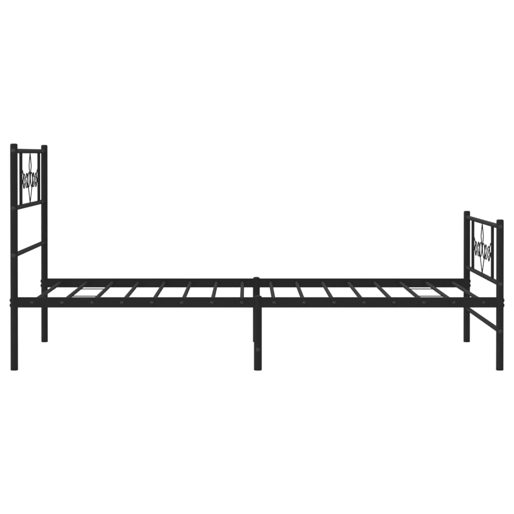 vidaXL Metal Bed Frame without Mattress with Footboard Black 80x200 cm