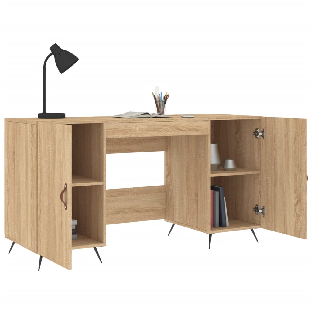 vidaXL Desk Sonoma Oak 140x50x75 cm Engineered Wood