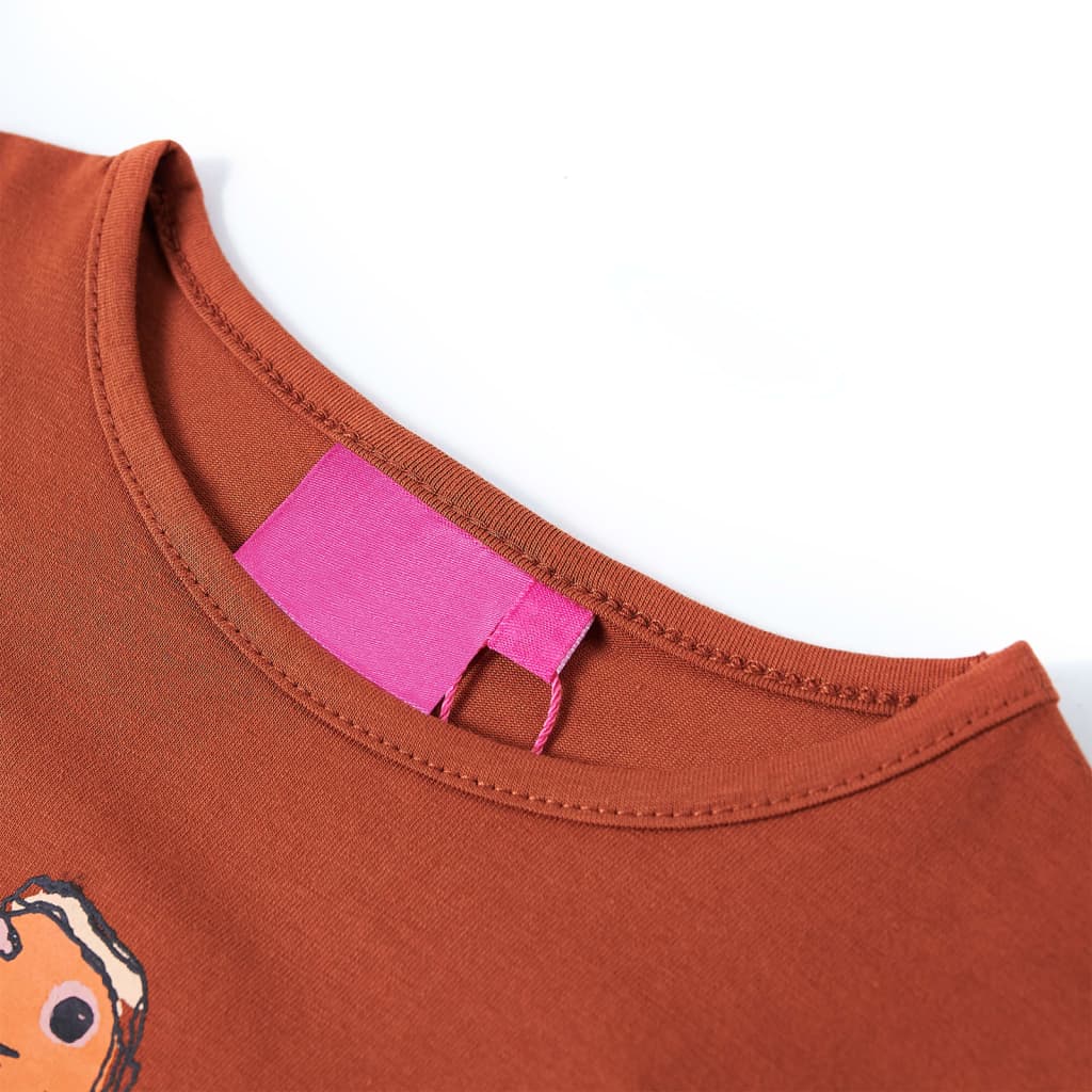 Kids' T-shirt with Long Sleeves Cognac 128