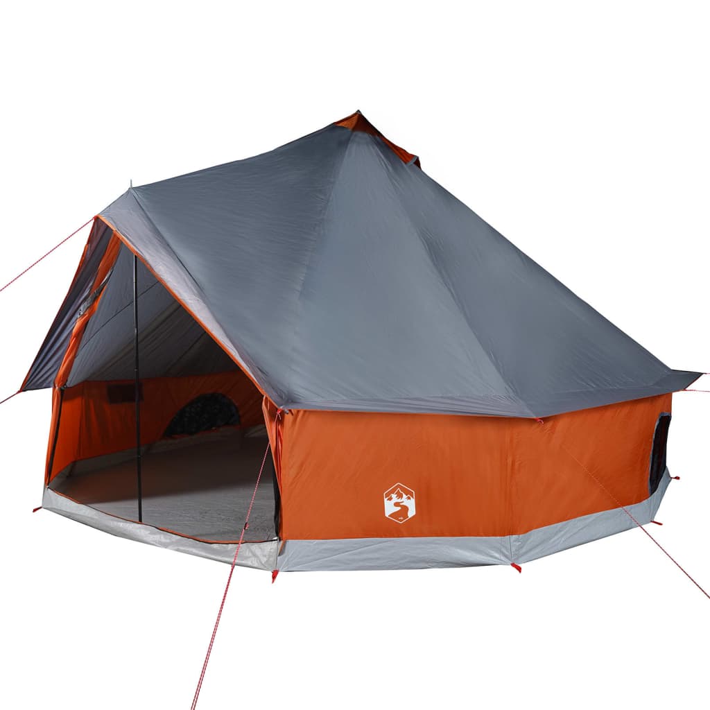 vidaXL Family Tent Tipi 6-Person Grey and Orange Waterproof