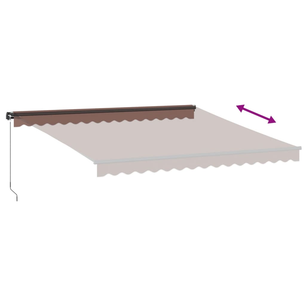 vidaXL Manual Retractable Awning with LEDs Brown 400x350 cm