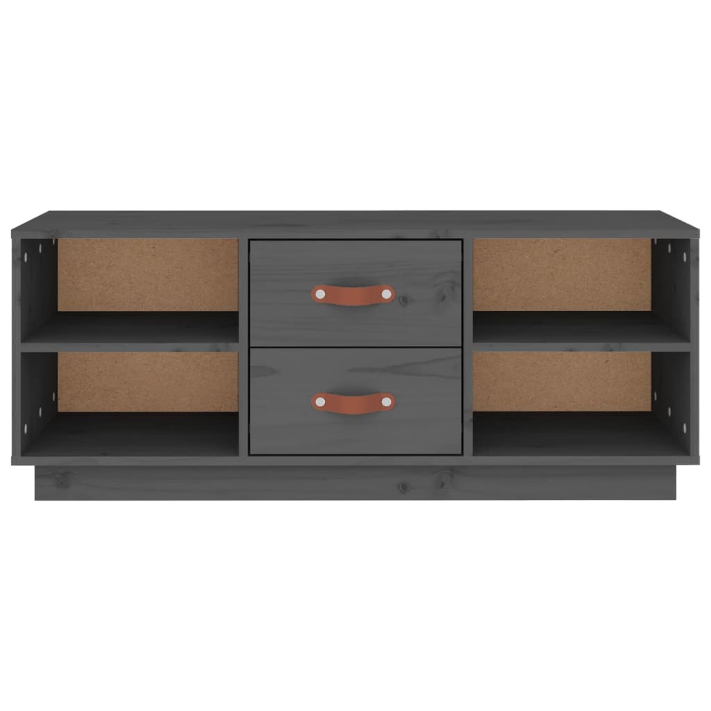 vidaXL TV Cabinet Grey 100x34x40 cm Solid Wood Pine