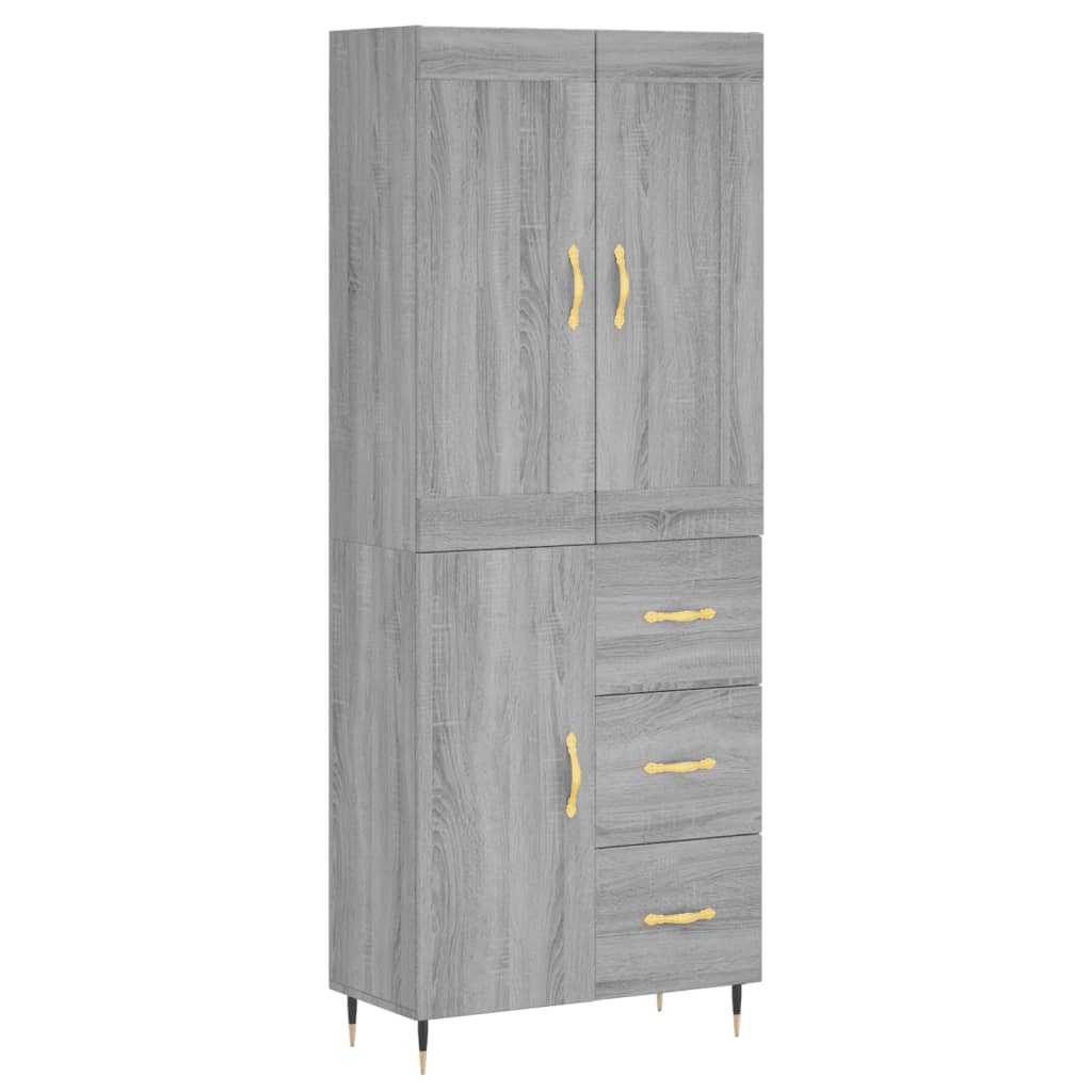 vidaXL Highboard Grey Sonoma 69.5x34x180 cm Engineered Wood