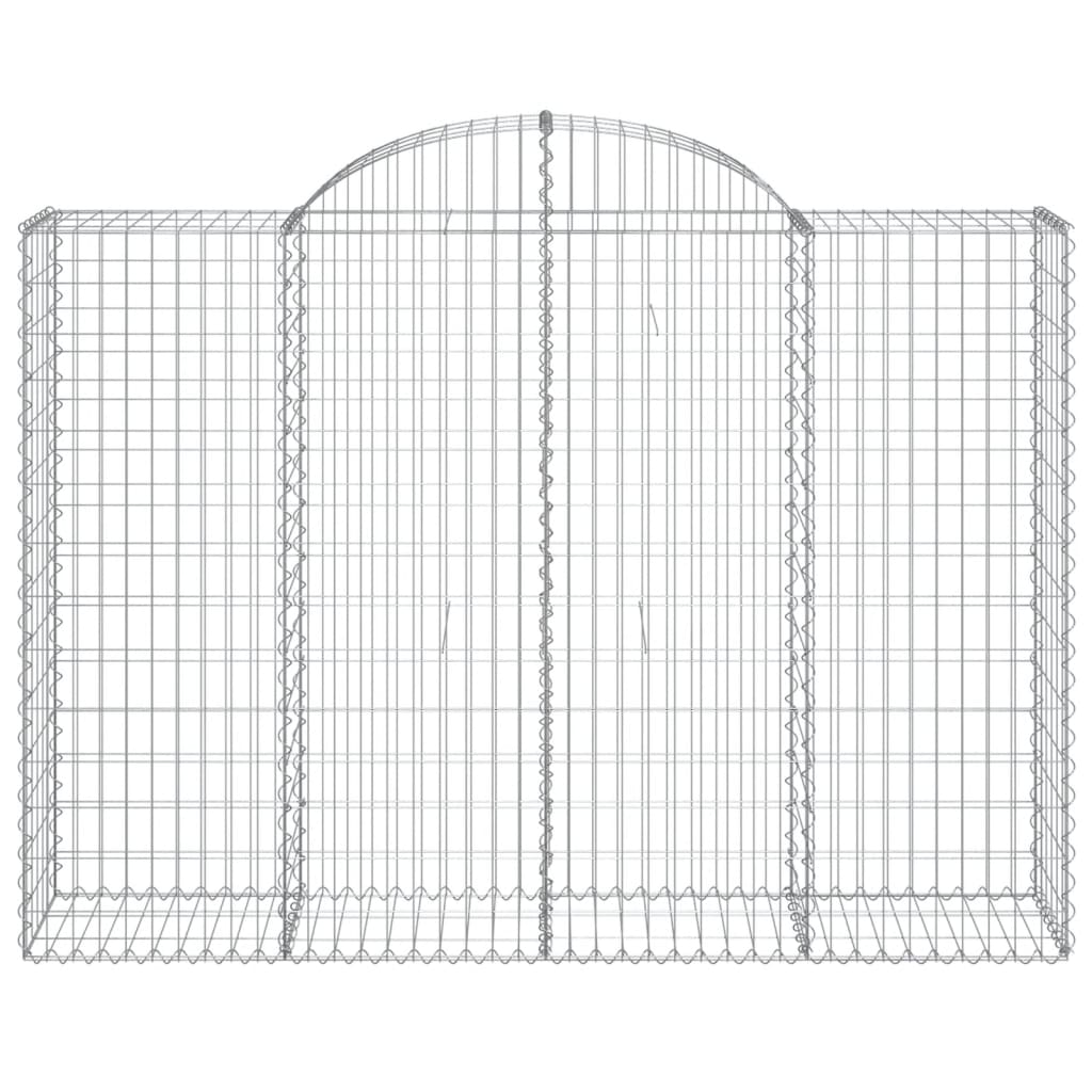 vidaXL Arched Gabion Baskets 11 pcs 200x50x140/160 cm Galvanised Iron