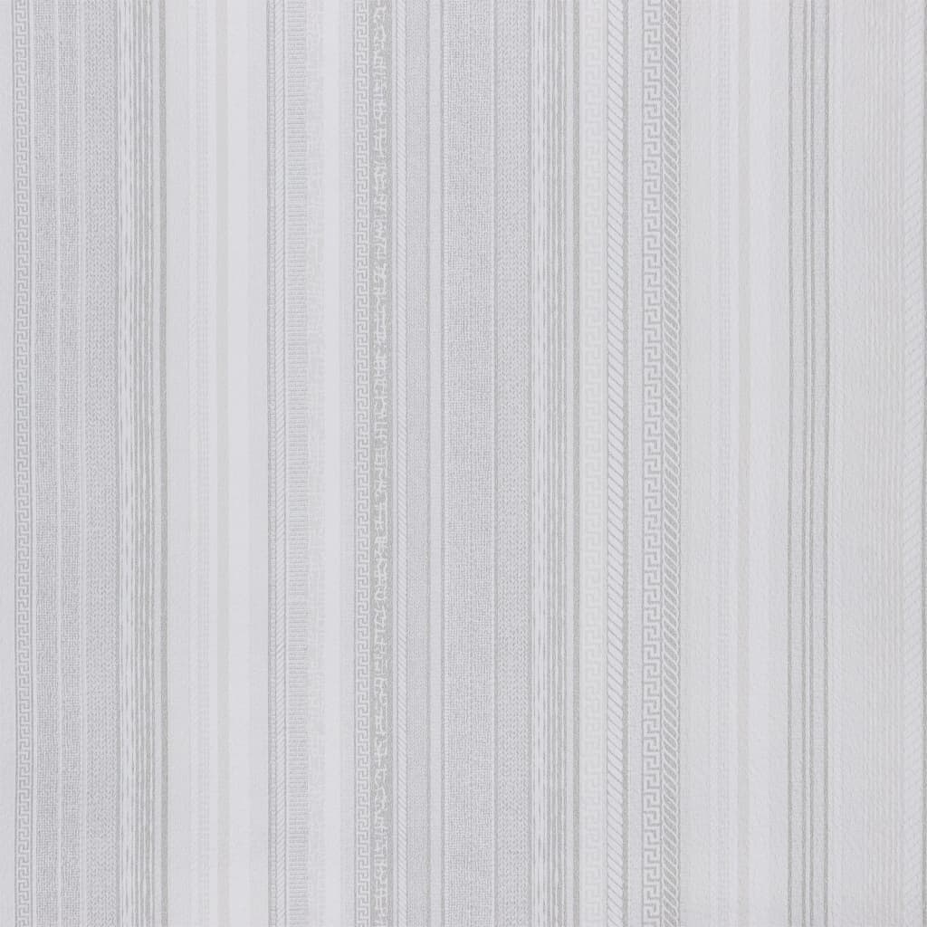 vidaXL Wallpaper 3D Strip Pattern Grey 10x0.53 m Non-woven