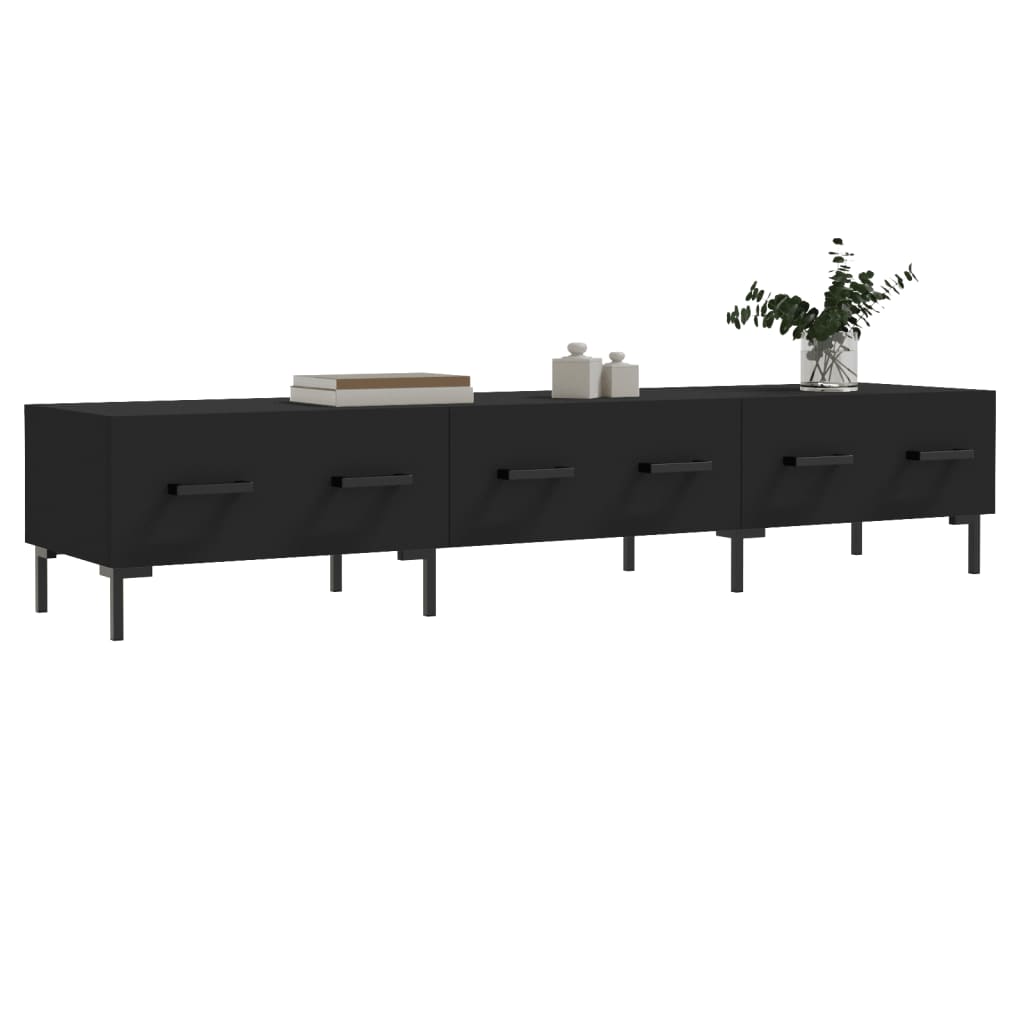 vidaXL TV Cabinet Black 150x36x30 cm Engineered Wood