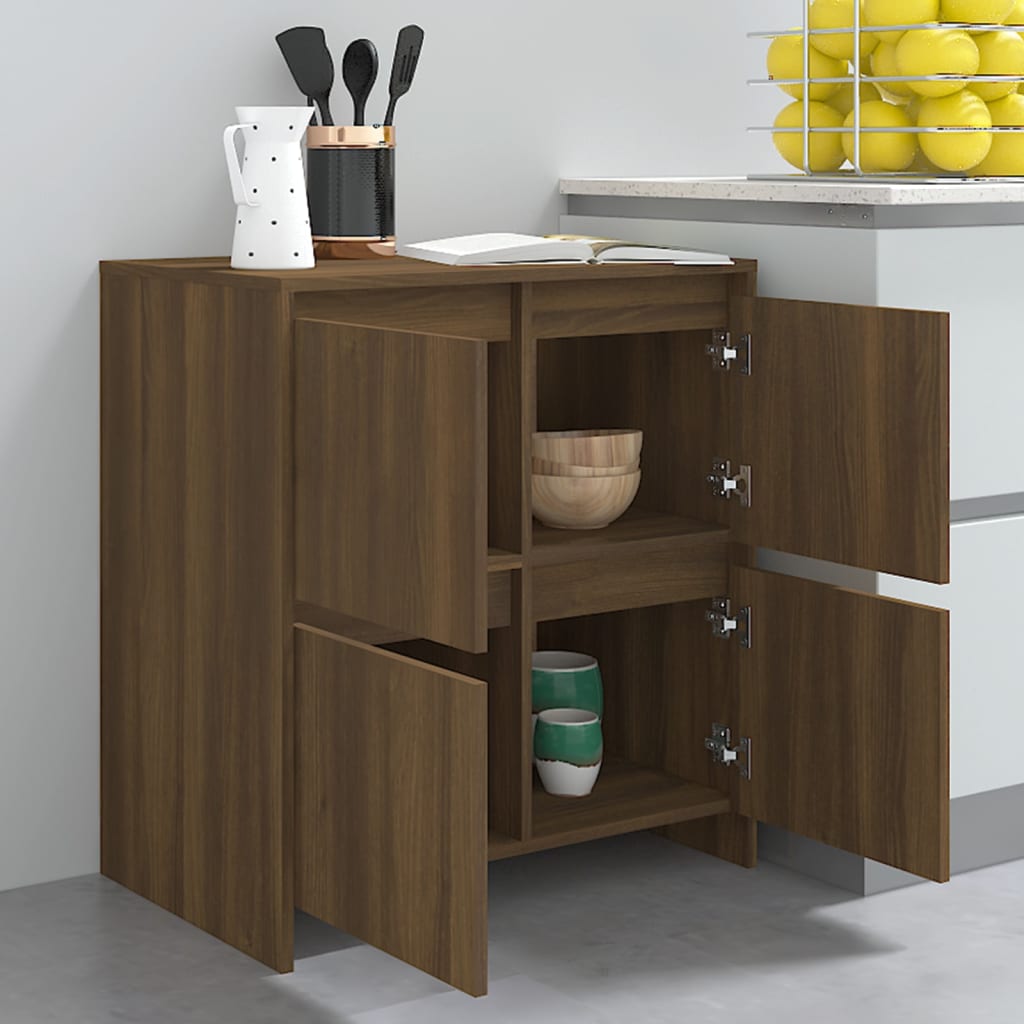 vidaXL Sideboards 2 pcs Brown Oak 70x41x75 cm Engineered Wood