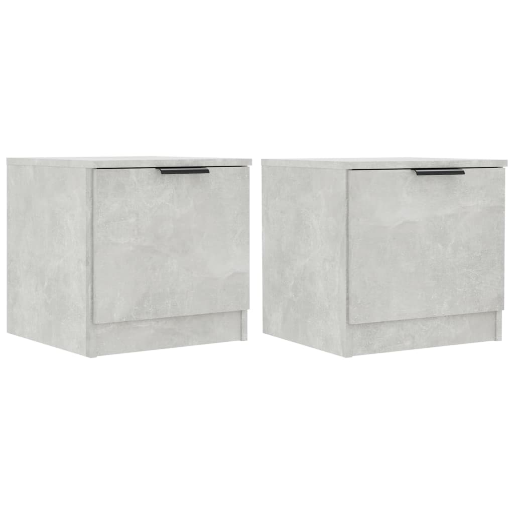 vidaXL Bedside Cabinets 2 pcs Concrete Grey 40x39x40 cm