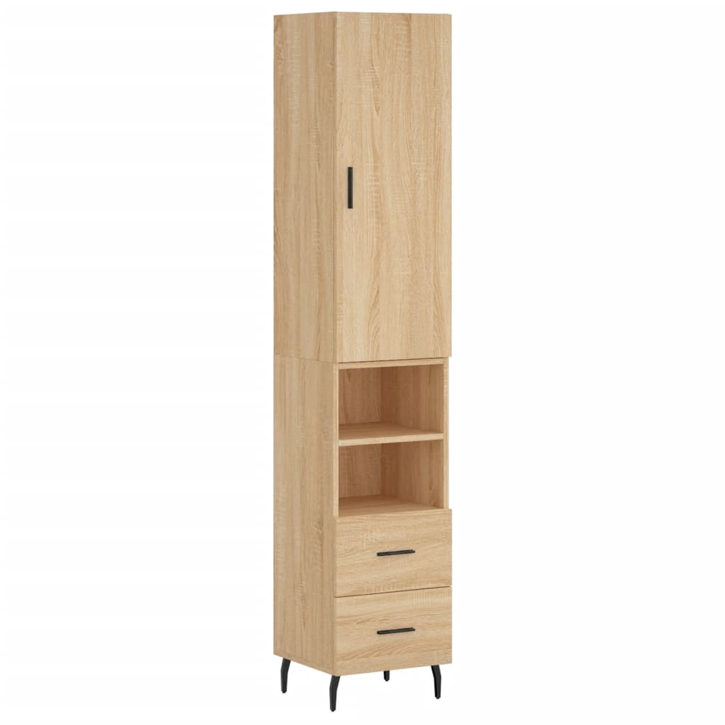 vidaXL Highboard Sonoma Oak 34.5x34x180 cm Engineered Wood