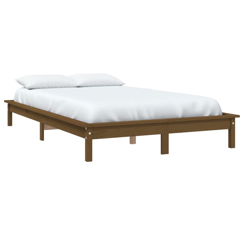 vidaXL Bed Frame Honey Brown 120x190 cm Small Double Solid Wood Pine