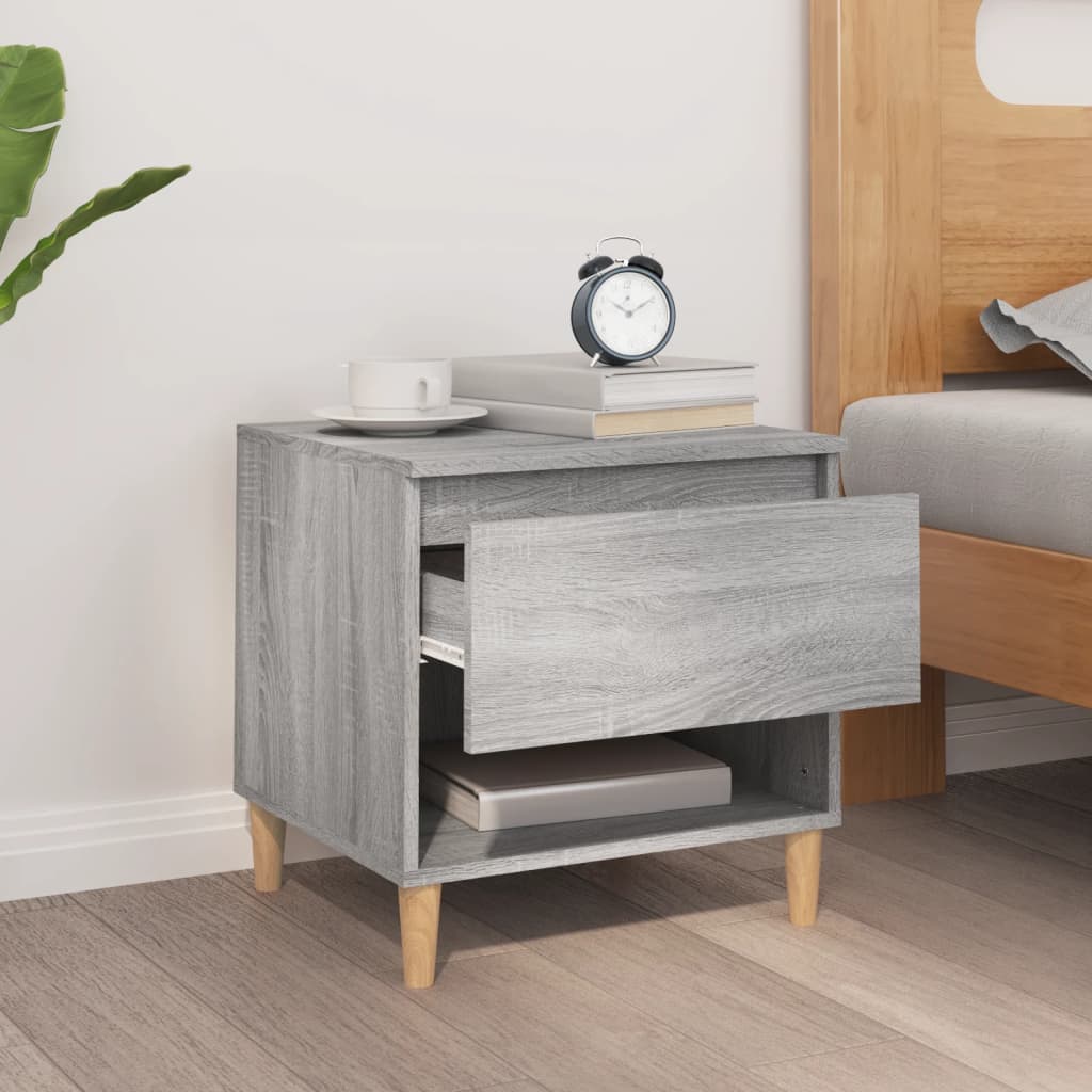 vidaXL Bedside Table Grey Sonoma 50x46x50 Engineered Wood