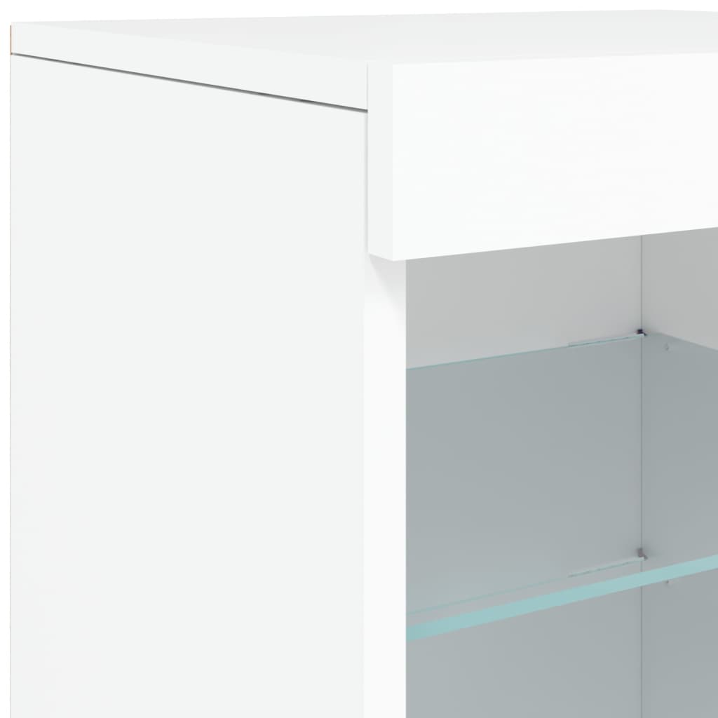 vidaXL Sideboard with LED Lights White 162x37x67 cm