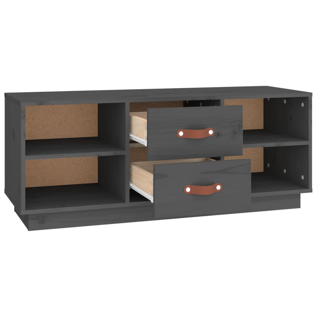 vidaXL TV Cabinet Grey 100x34x40 cm Solid Wood Pine