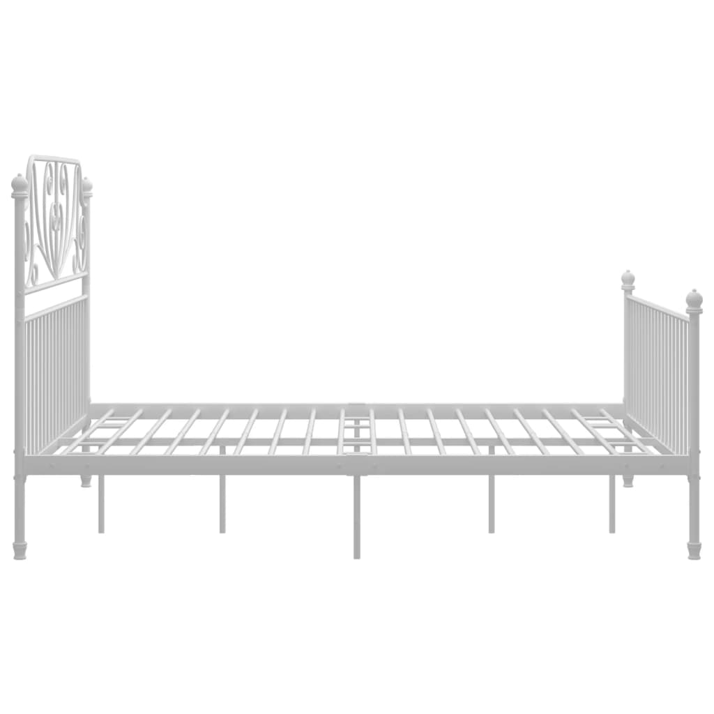 vidaXL Bed Frame with Headboard without Mattress White 160x200 cm Metal