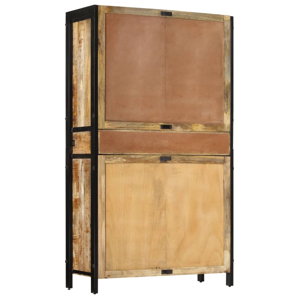 vidaXL Highboard 100x40x175 cm Solid Rough Wood Mango