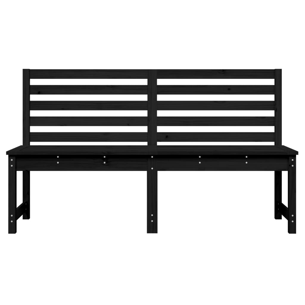 vidaXL Garden Bench Black 157.5 cm Solid Wood Pine