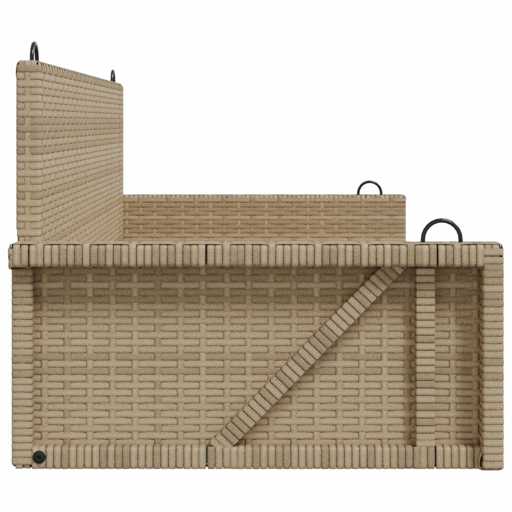 vidaXL Swing Bench Beige 119x56x48 cm Poly Rattan