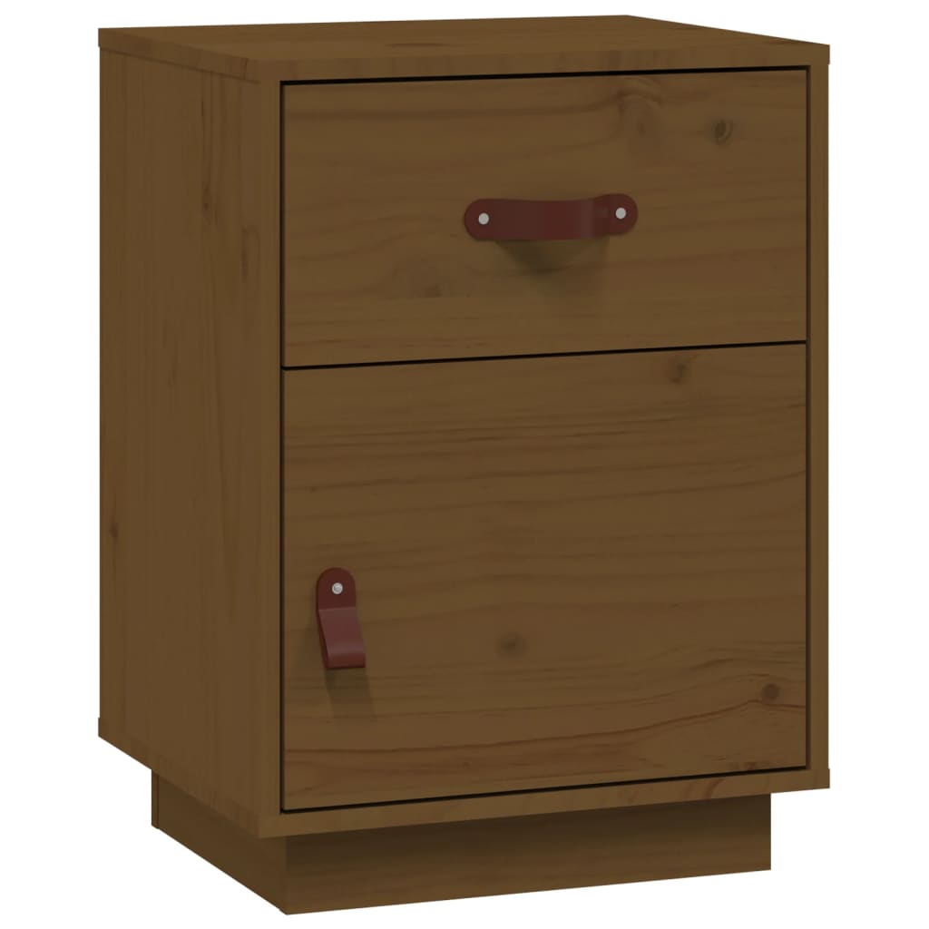 vidaXL Bedside Cabinet Honey Brown 40x34x55 cm Solid Wood Pine