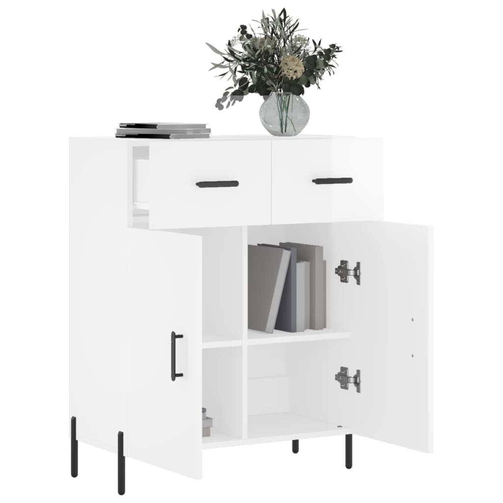 vidaXL Sideboard High Gloss White 69.5x34x90 cm Engineered Wood