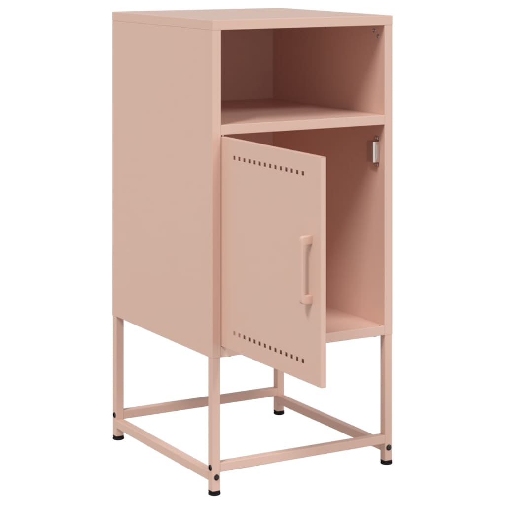 vidaXL Bedside Cabinet Pink 36x39x78 cm Steel