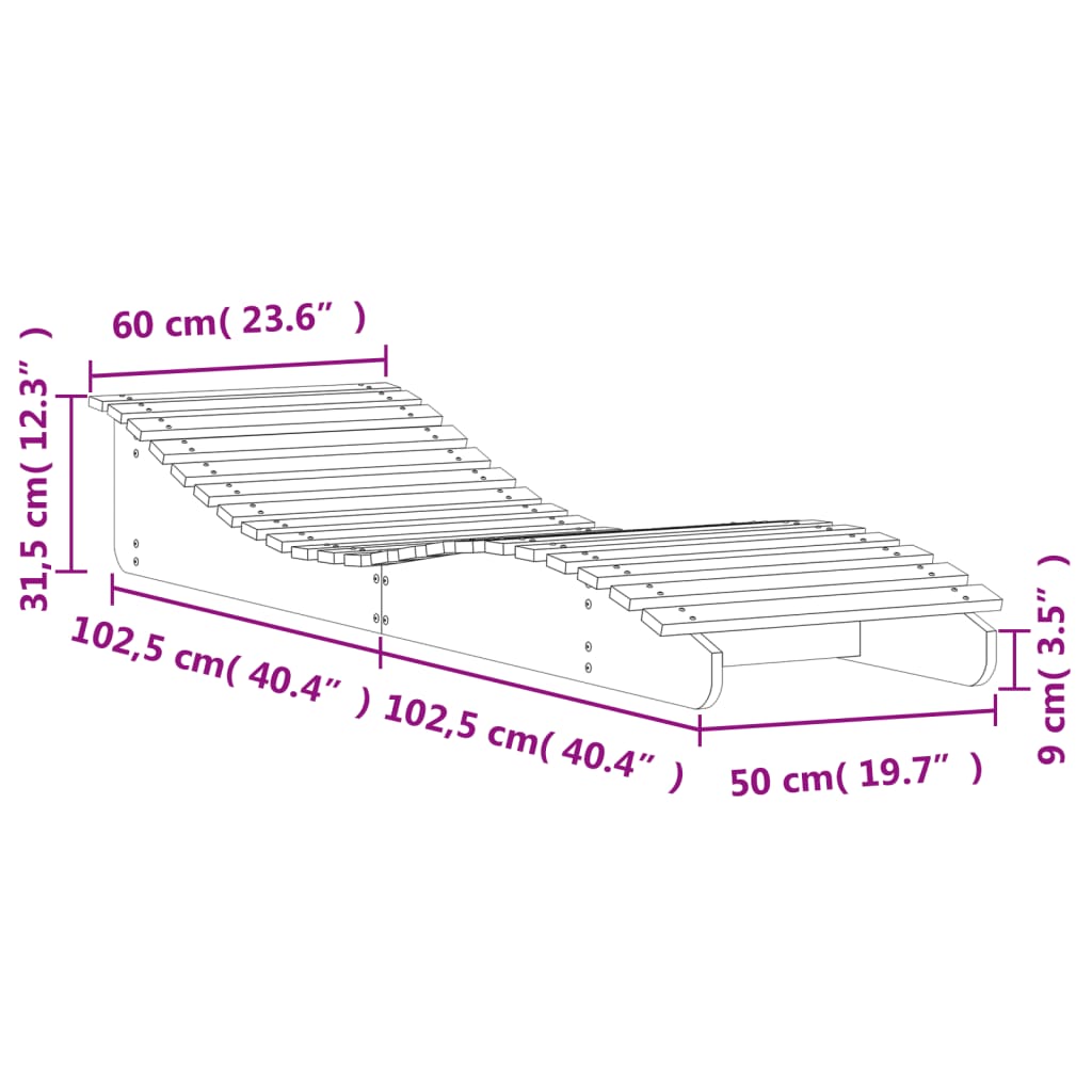 vidaXL Sun Loungers 2 pcs 205x60x31.5 cm Solid Wood Pine