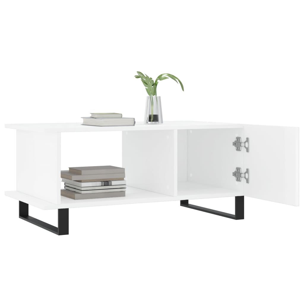 vidaXL Coffee Table High Gloss White 90x50x40 cm Engineered Wood