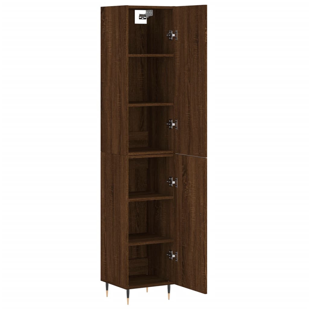 vidaXL Highboard Brown Oak 34.5x34x180 cm Engineered Wood