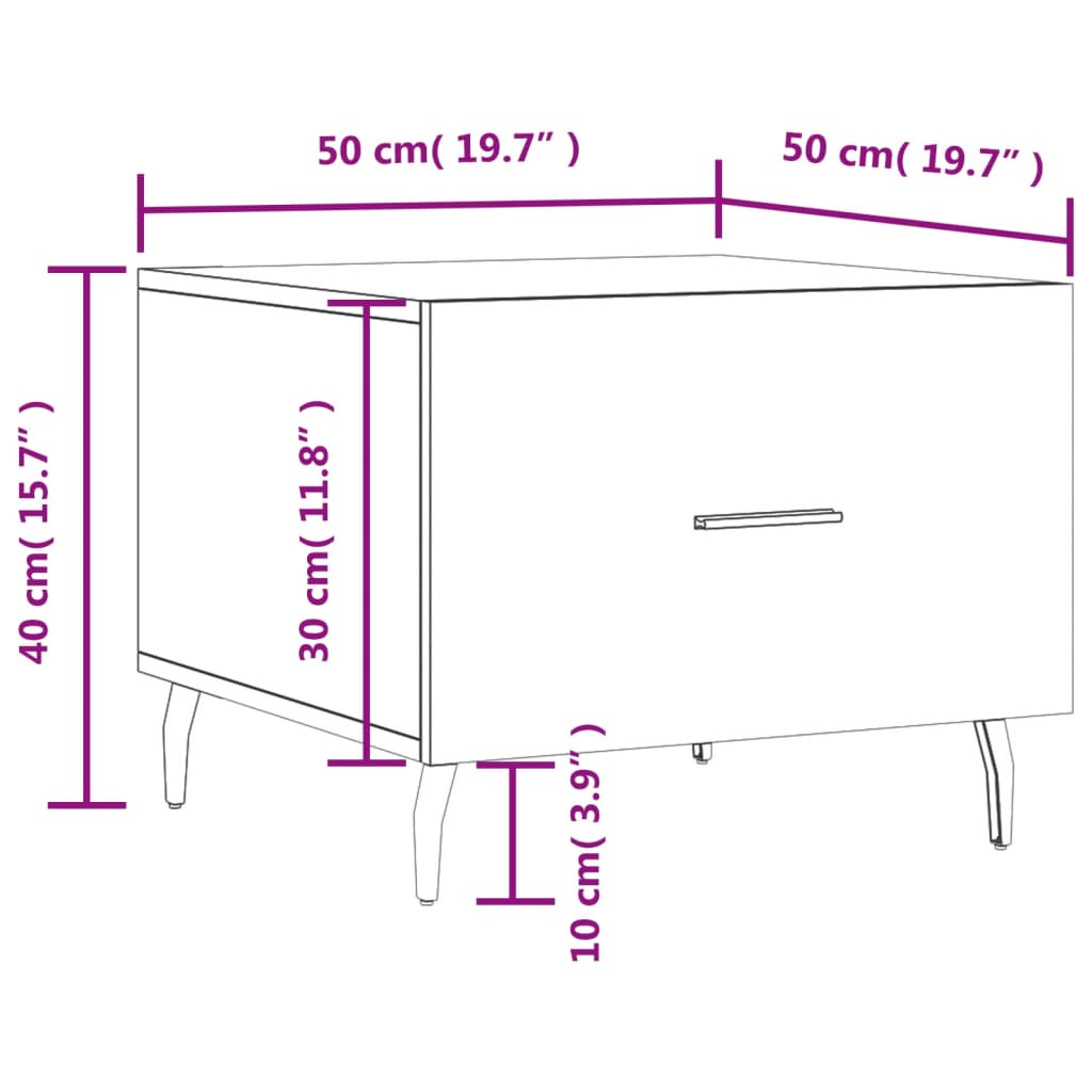 vidaXL Coffee Tables 2 pcs Sonoma Oak 50x50x40 cm Engineered Wood