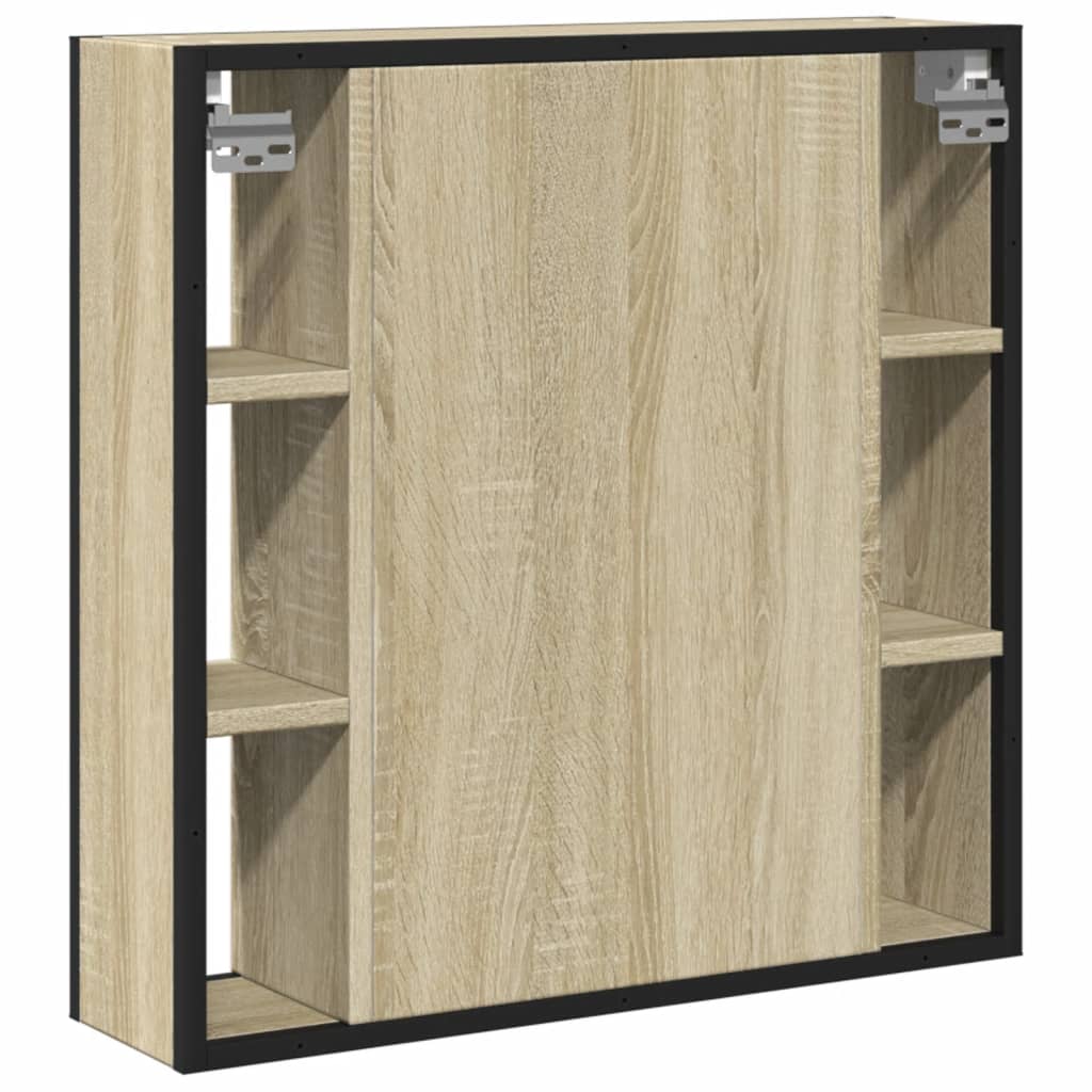 vidaXL Bathroom Mirror Cabinet Sonoma Oak 60x16x60 cm Engineered Wood