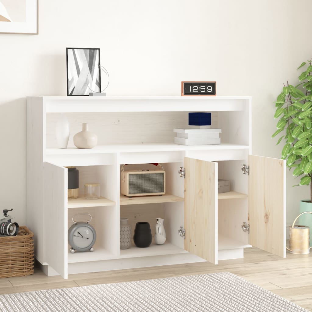 vidaXL Sideboard White 104.5x34x80 cm Solid Wood Pine