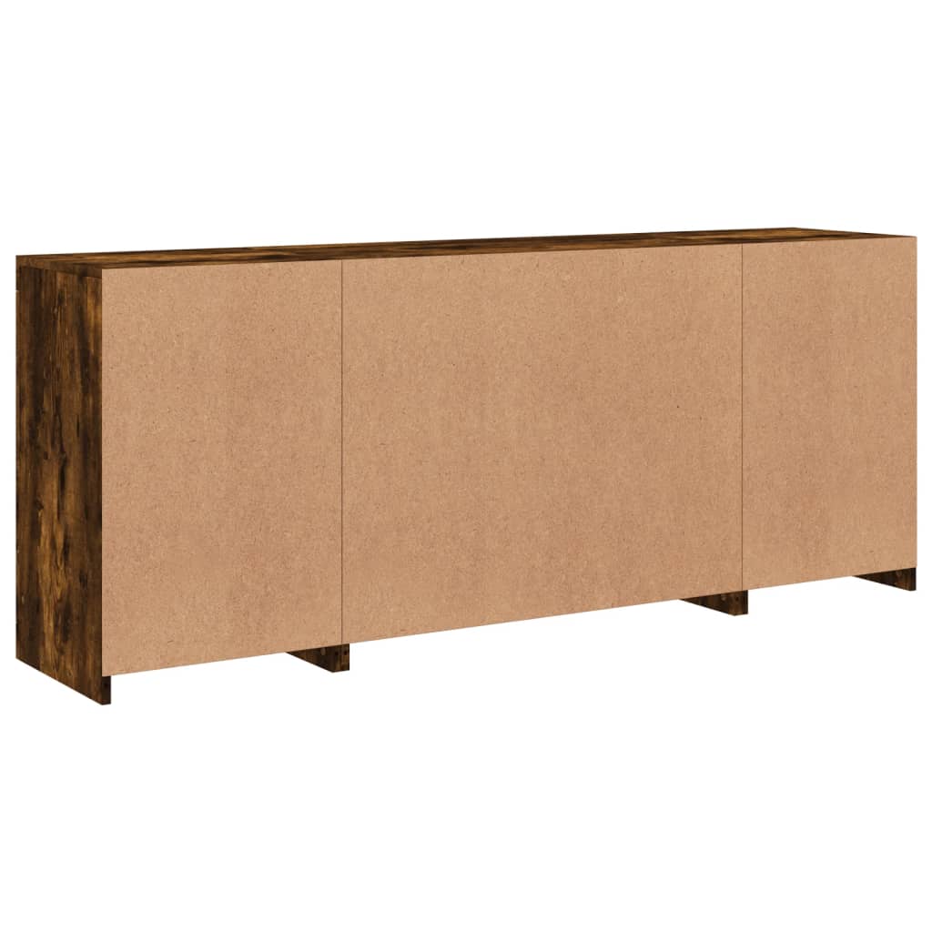 vidaXL Sideboard with LED Lights Smoked Oak 163x37x67 cm