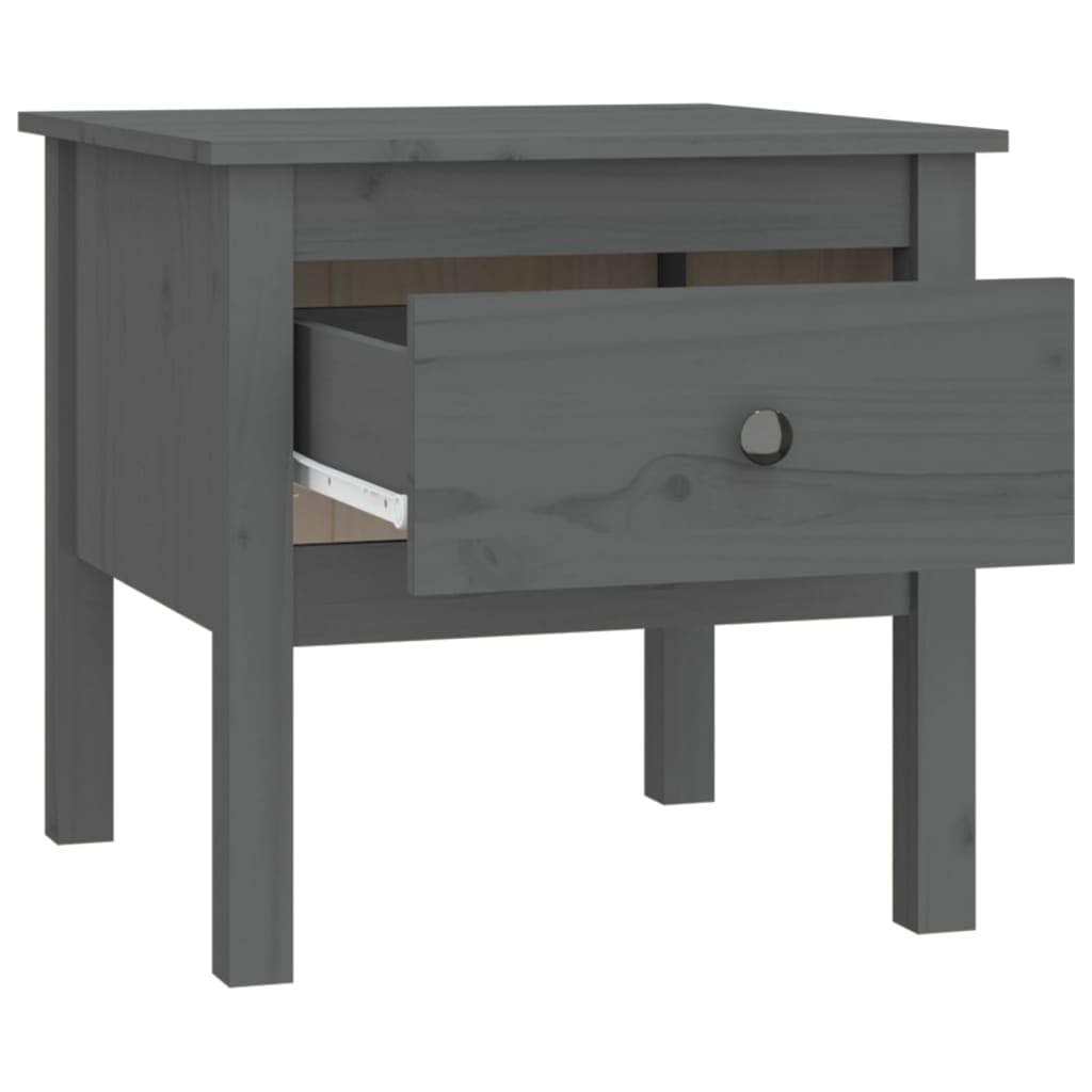 vidaXL Side Table Grey 50x50x49 cm Solid Wood Pine