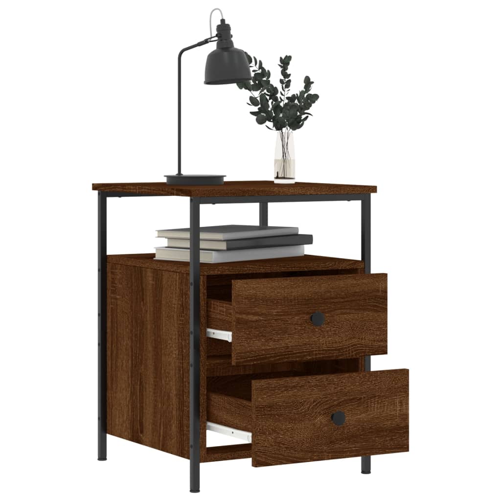 vidaXL Bedside Cabinets 2 pcs Brown Oak 44x45x60 cm Engineered Wood