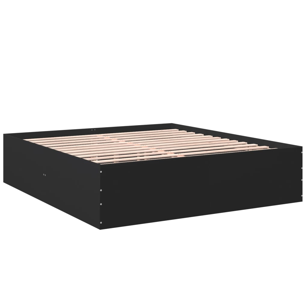 vidaXL Bed Frame without Mattress Black 200x200 cm