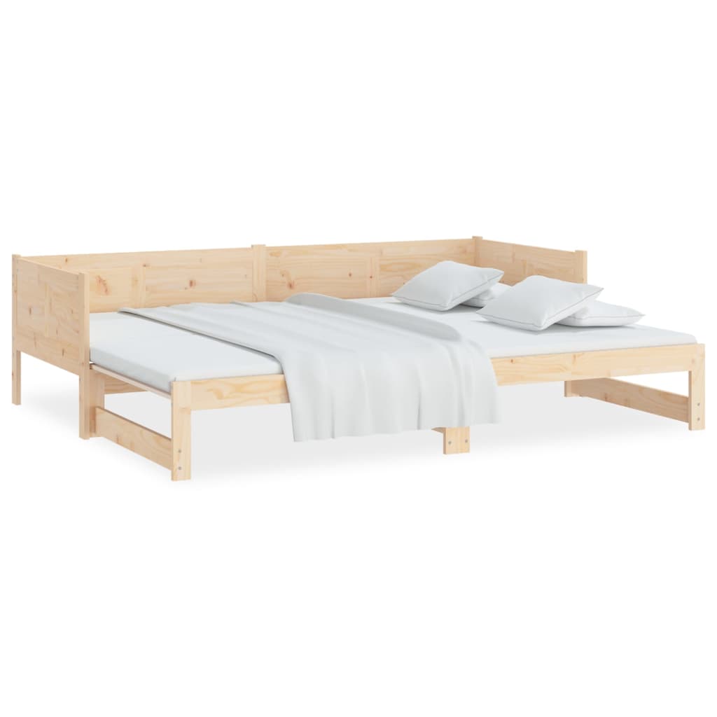 vidaXL Pull-out Day Bed without Mattress Solid Wood Pine 2x(80x200) cm