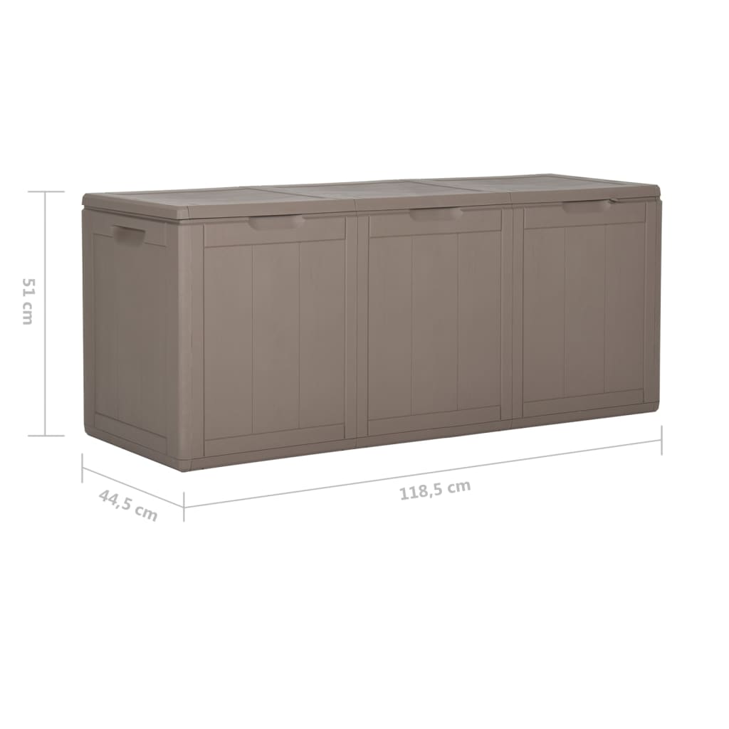 vidaXL Garden Storage Box 270L Brown PP Rattan