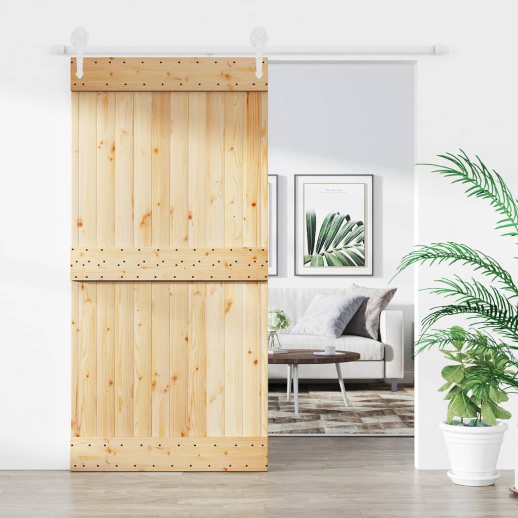 vidaXL Sliding Door with Hardware Set 100x210 cm Solid Wood Pine