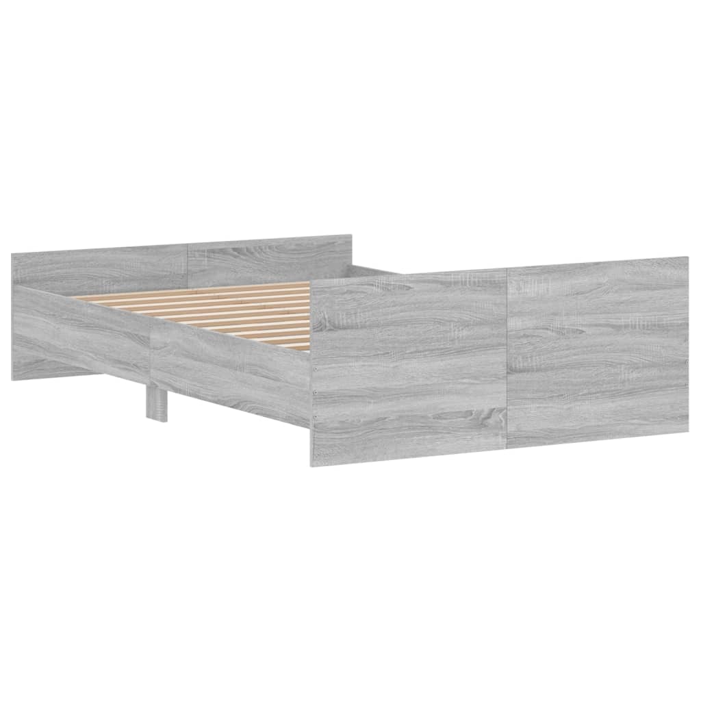 vidaXL Bed Frame without Mattress Grey Sonoma 120x200 cm