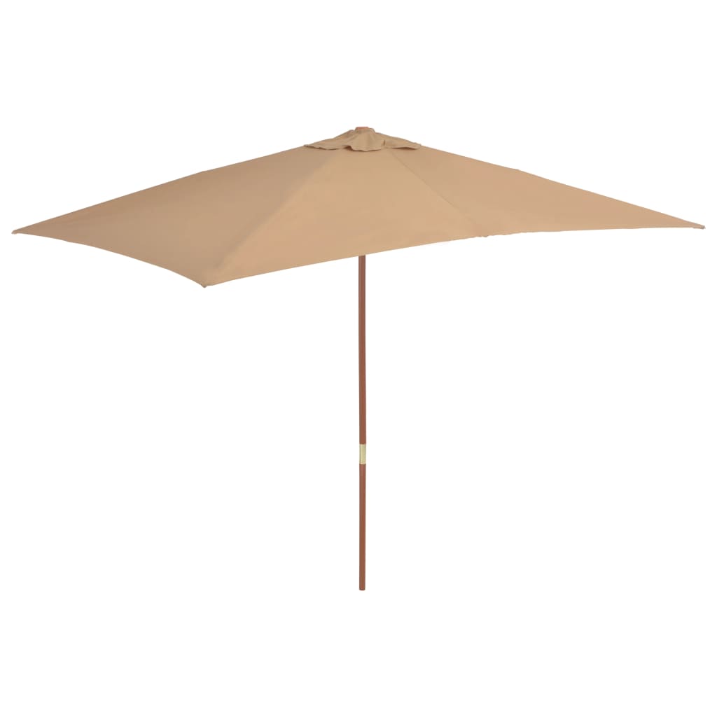 vidaXL Garden Parasol with Wooden Pole 200x300 cm Taupe