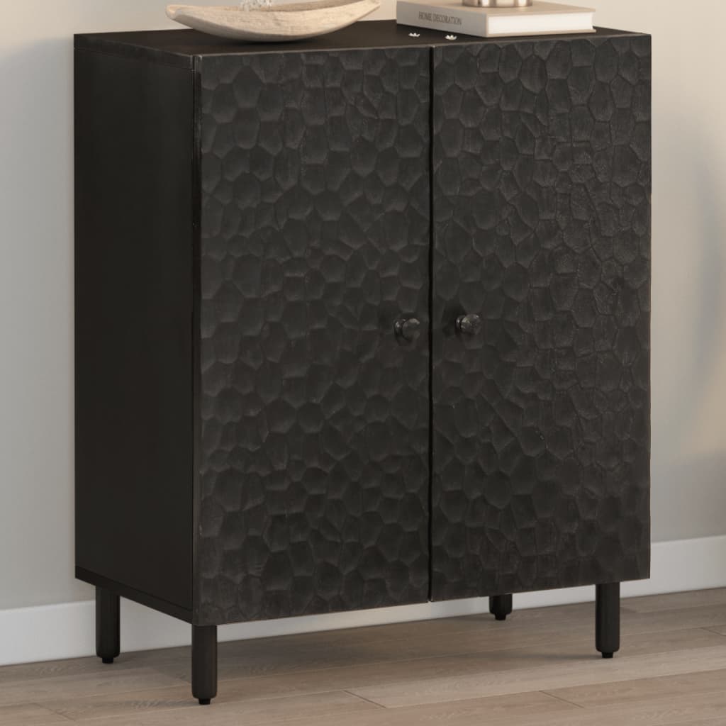 vidaXL Side Cabinet Black 60x33x75 cm Solid Wood Mango