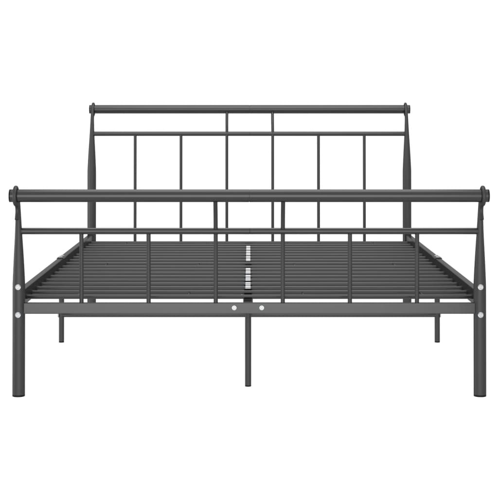 vidaXL Bed Frame without Mattress Black Metal 140x200 cm