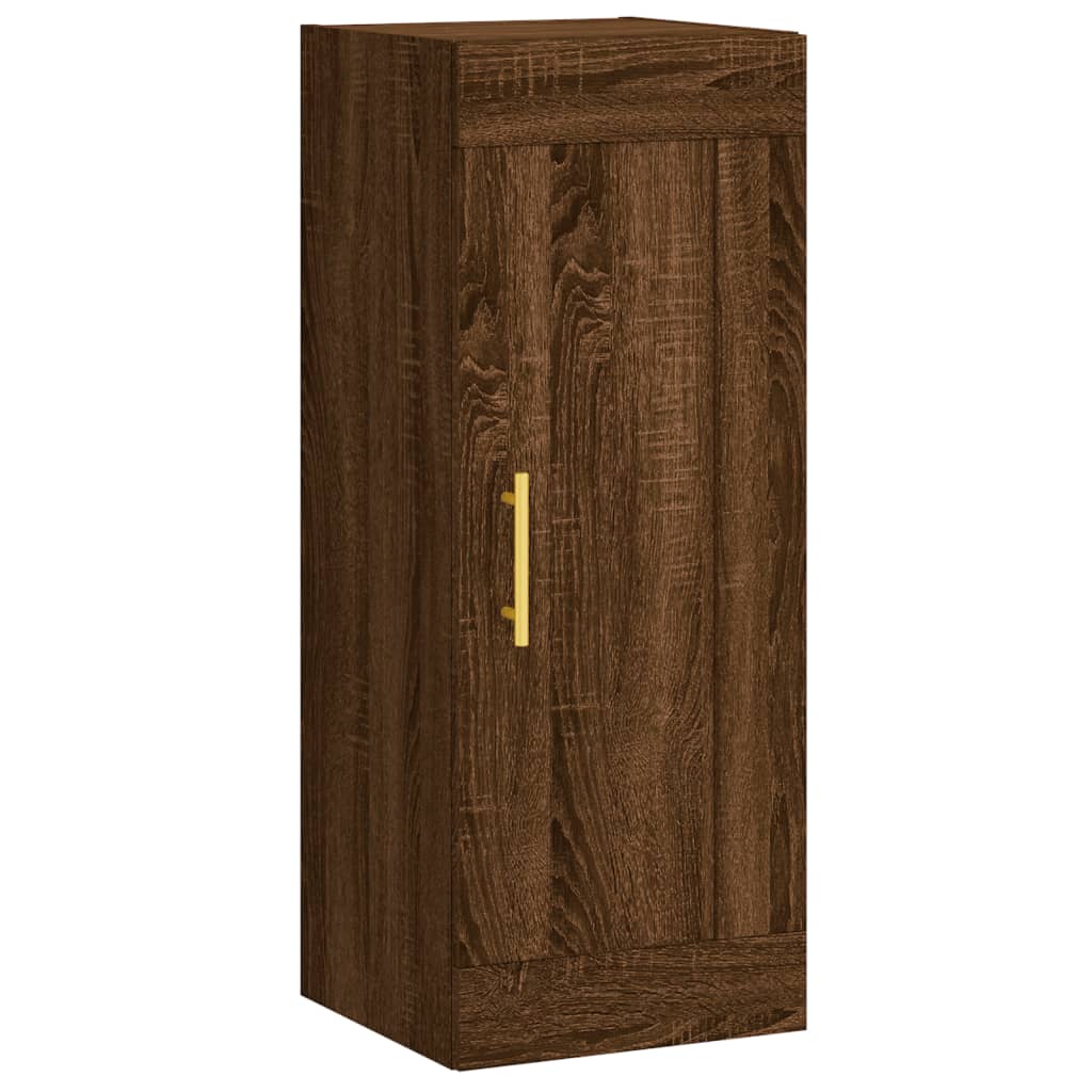 vidaXL Wall Mounted Cabinet Brown Oak 34.5x34x90 cm Engineered Wood