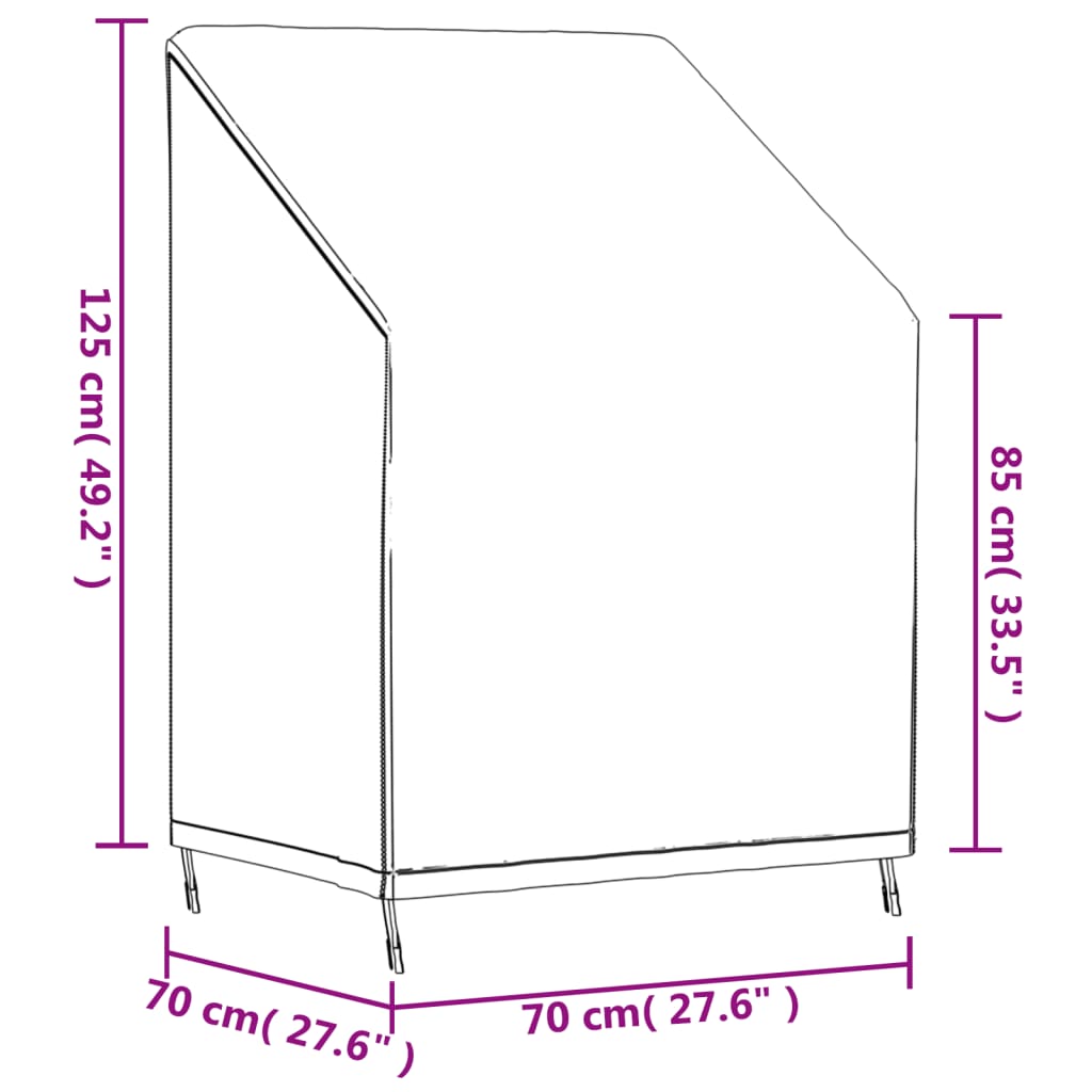 vidaXL Garden Chair Covers 2 pcs 70x70x85/125 cm 420D Oxford Fabric