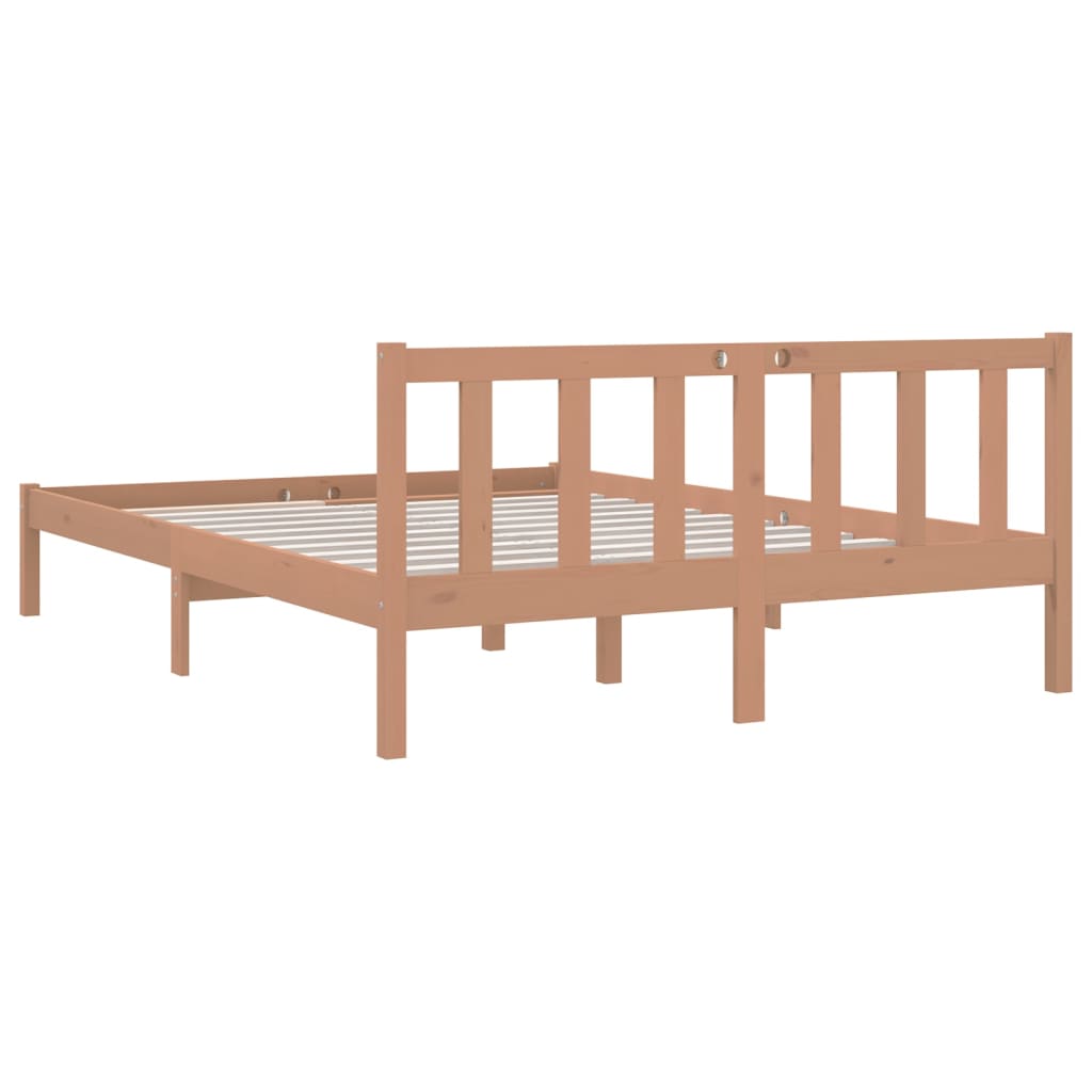 vidaXL Bed Frame without Mattress Honey Brown Solid Wood 120x200 cm