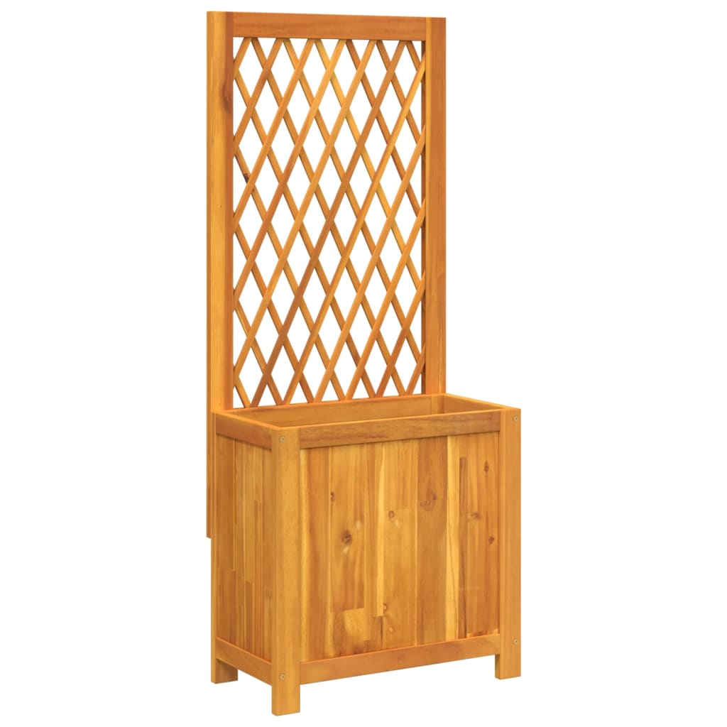 vidaXL Planter with Trellis 55x29.5x132 cm Solid Wood Acacia