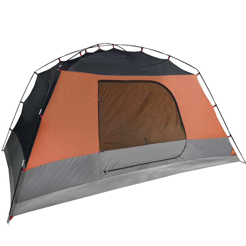 vidaXL Family Tent with Porch 6-Person Grey and Orange Waterproof