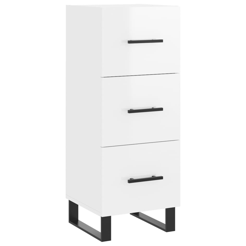 vidaXL Highboard High Gloss White 34.5x34x180 cm Engineered Wood