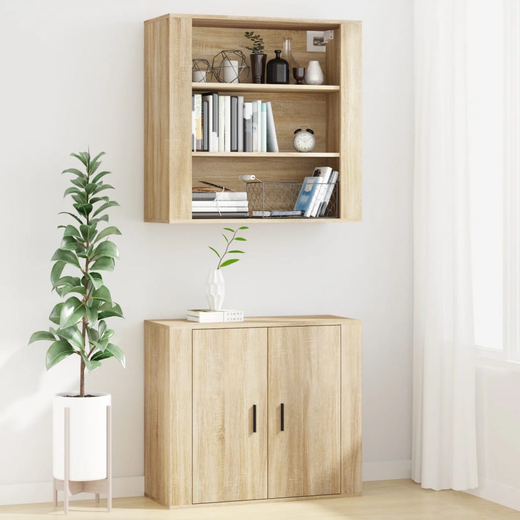 vidaXL Wall Cabinet Sonoma Oak 80x33x80 cm Engineered Wood