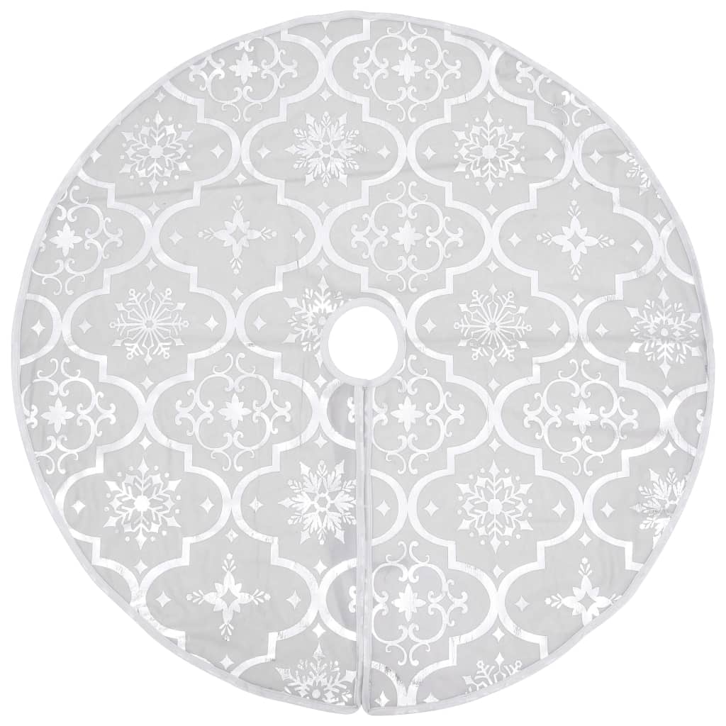 vidaXL Luxury Christmas Tree Skirt with Sock White 122 cm Fabric