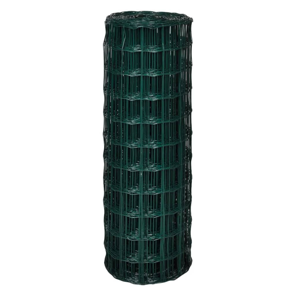 vidaXL Euro Fence Steel 10x1.7 m Green